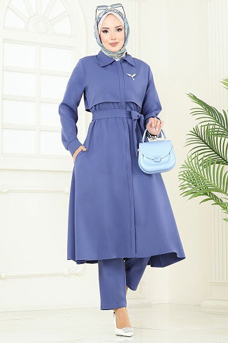 moda selvim طقم ازرق 23023UKB139 - Thumbnail