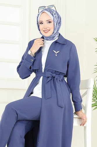 moda selvim طقم ازرق 23023UKB139 - Thumbnail