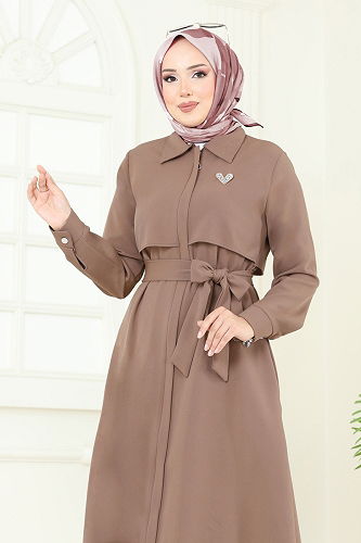 moda selvim طقم بيج فاتح 23023UKB139 - Thumbnail