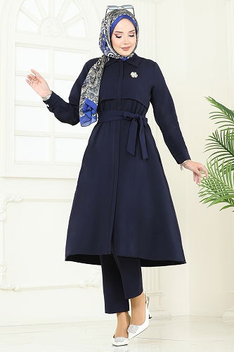 moda selvim طقم كحلي 23023UKB139 - Thumbnail