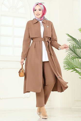 moda selvim طقم بيج 23023UKB139 - Thumbnail