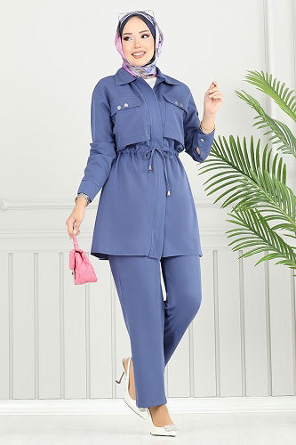 moda selvim طقم ازرق 23025UKB139 - Thumbnail