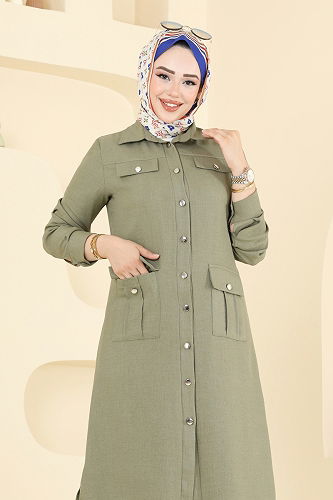 moda selvim طقم أخضر عشبي 23026UKB139 - Thumbnail