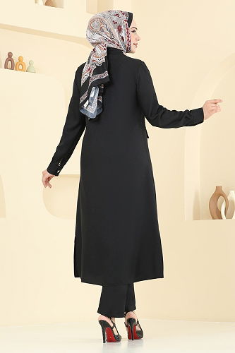 moda selvim طقم أسود 23026UKB139 - Thumbnail