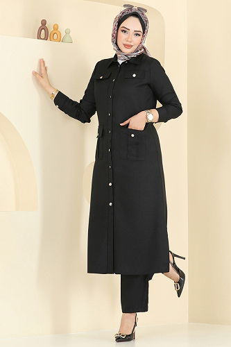 moda selvim طقم أسود 23026UKB139 - Thumbnail