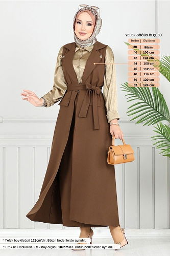 moda selvim طقم بني 23100UKB929-M - Thumbnail