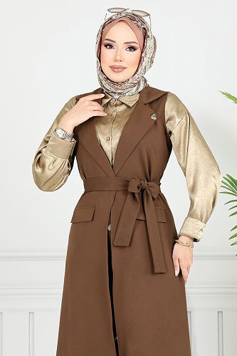 moda selvim طقم بني 23100UKB929-M - Thumbnail