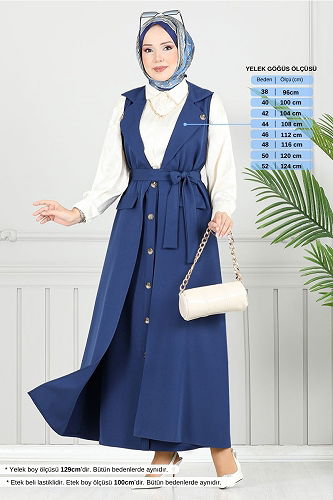 moda selvim طقم كحلي 23100UKB929-M - Thumbnail