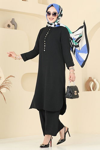 moda selvim طقم أسود 2328MP806 - Thumbnail