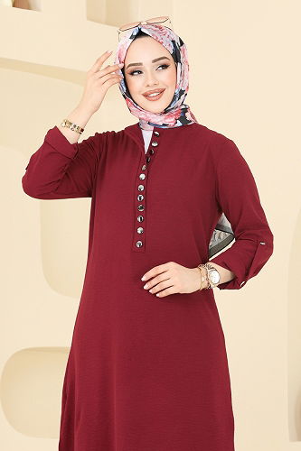 moda selvim طقم خمري 2328MP806 - Thumbnail