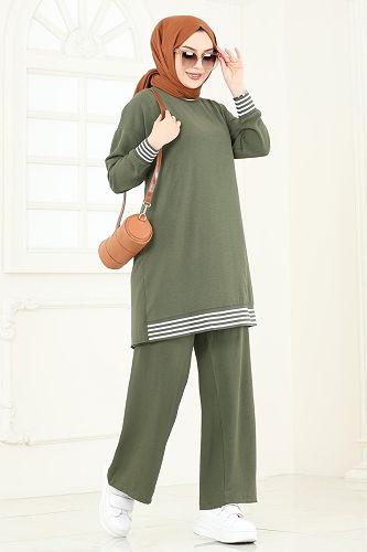 moda selvim طقم اخضر عفني 2358MP806 - Thumbnail