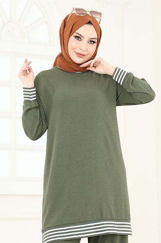 moda selvim طقم اخضر عفني 2358MP806 - Thumbnail