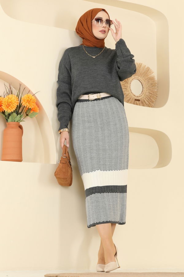 Modaselvim الاطقم طقم رمادي غامق 2360KLB1050