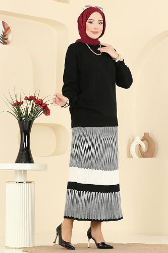 moda selvim طقم أسود 2360KLB1050 - Thumbnail