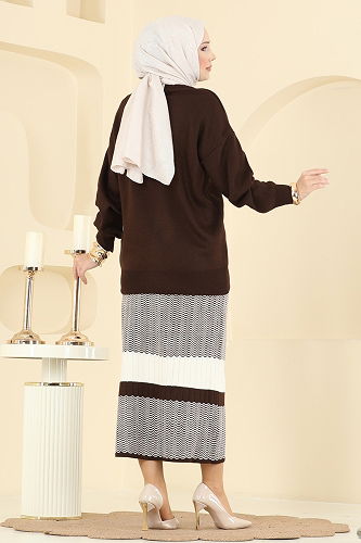 moda selvim طقم بني 2360KLB1050 - Thumbnail