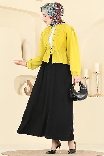 moda selvim طقم فسفوري & أسود 239ASN888 - Thumbnail