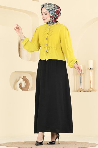 moda selvim طقم فسفوري & أسود 239ASN888 - Thumbnail