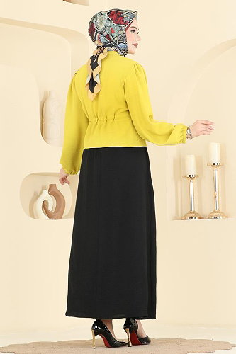 moda selvim طقم فسفوري & أسود 239ASN888 - Thumbnail