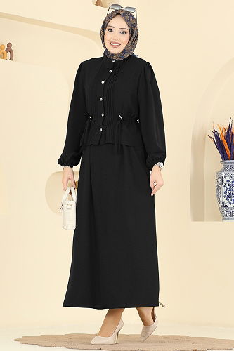 moda selvim طقم أسود 239ASN888 - Thumbnail