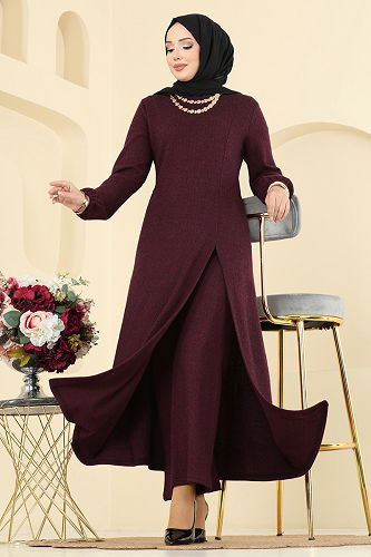 moda selvim Combined 24003UKBK1160 Burgundy - Thumbnail