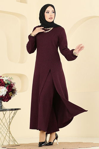 moda selvim Combined 24003UKBK1160 Burgundy - Thumbnail