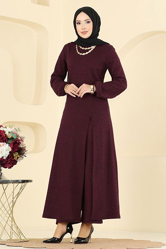 moda selvim Combined 24003UKBK1160 Burgundy - Thumbnail