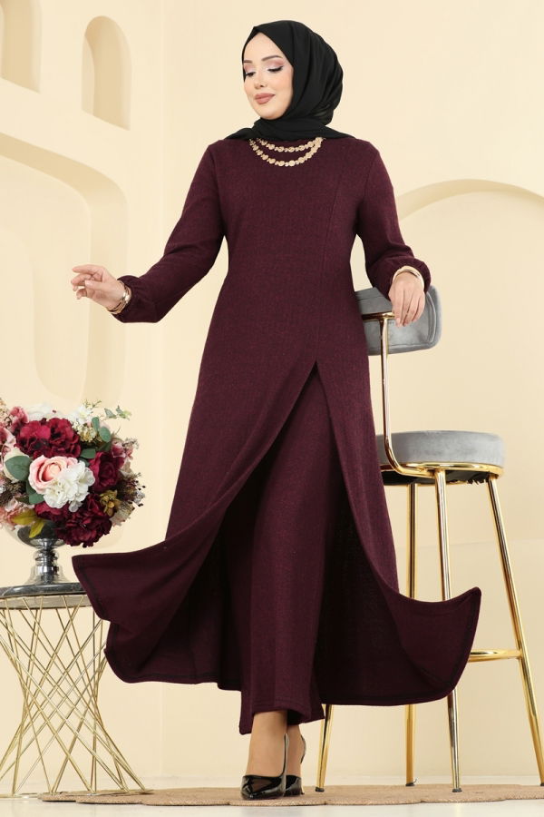 Modaselvim الاطقم طقم خمري 24003UKBK1160