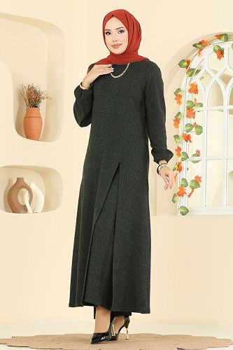 moda selvim طقم اخضر عفني 24003UKBK1160 - Thumbnail