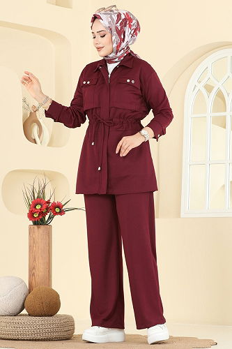 moda selvim Combined 24005UKB139 Burgundy - Thumbnail