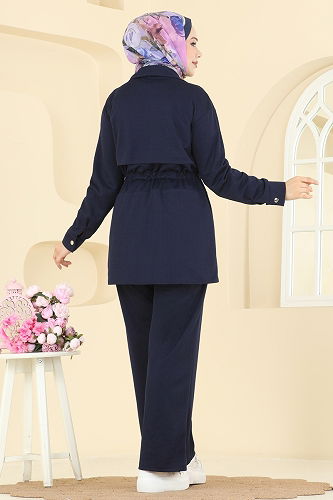 moda selvim طقم كحلي 24005UKB139 - Thumbnail