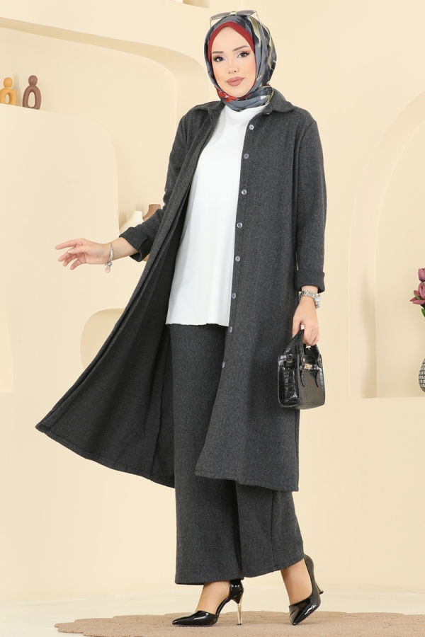 Modaselvim Hijab Combinations Combined 24006UKB139 Anthracite