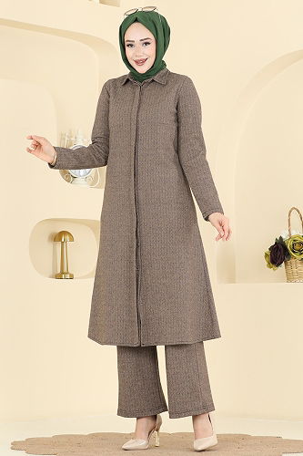 moda selvim طقم بيج 24006UKB139 - Thumbnail