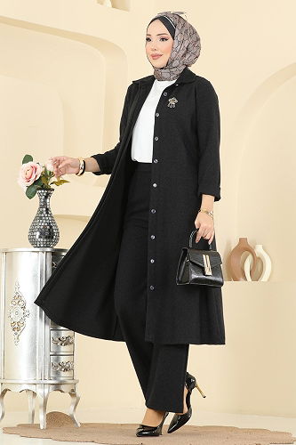 moda selvim طقم أسود 24006UKB139 - Thumbnail