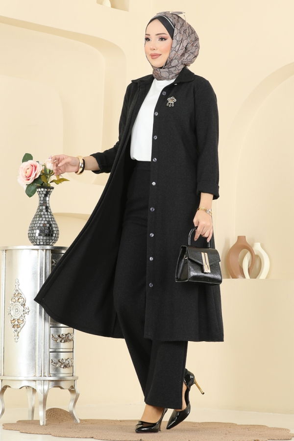 Modaselvim الاطقم طقم أسود 24006UKB139