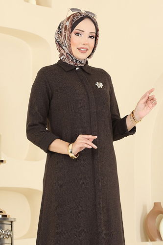 moda selvim طقم بني 24006UKB139 - Thumbnail