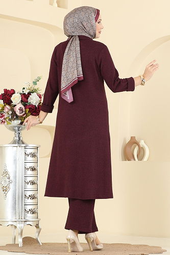 moda selvim Combined 24006UKB139 Burgundy - Thumbnail
