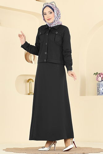 moda selvim طقم أسود 24017UKB139 - Thumbnail