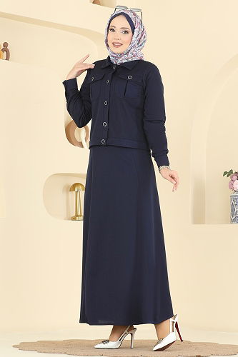 moda selvim Combined 24017UKB139 Light Navy Blue - Thumbnail