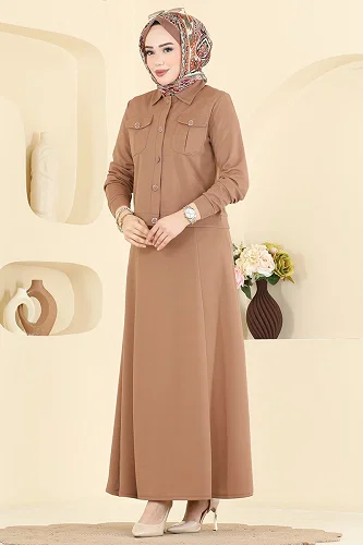 moda selvim طقم بيج 24017UKB139 - Thumbnail
