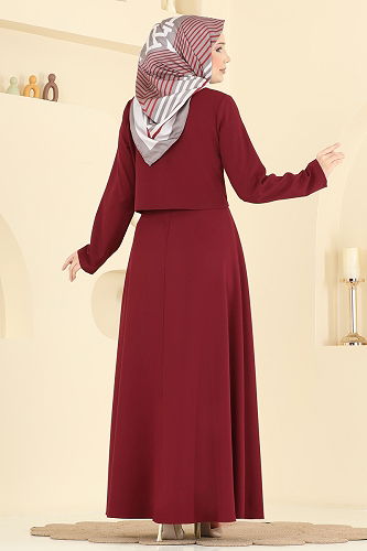 moda selvim Combined 24019UKB139 Burgundy - Thumbnail