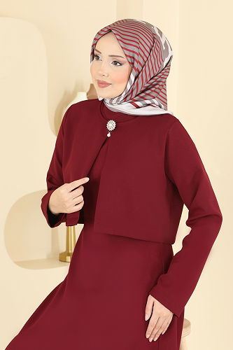 moda selvim Combined 24019UKB139 Burgundy - Thumbnail