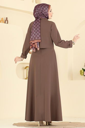 moda selvim طقم بني فاتح 24019UKB139 - Thumbnail