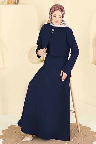 moda selvim طقم كحلي 24019UKB139 - Thumbnail