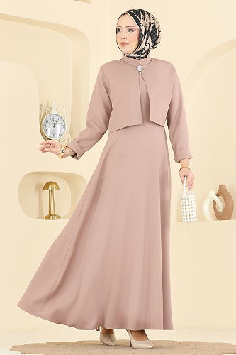moda selvim طقم بيج 24019UKB139 - Thumbnail