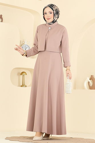 moda selvim طقم بيج 24019UKB139 - Thumbnail