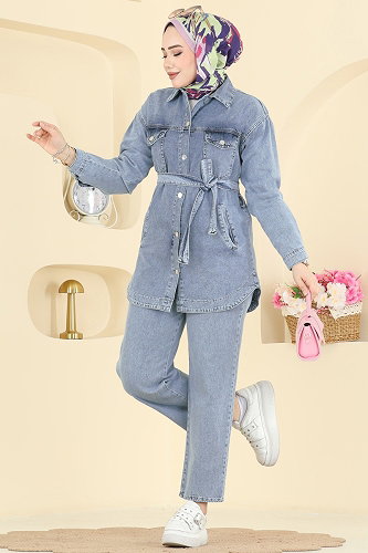 moda selvim طقم جينز 2401ORG1169 - Thumbnail