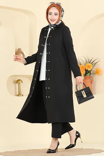 moda selvim طقم أسود 24020UKB139 - Thumbnail