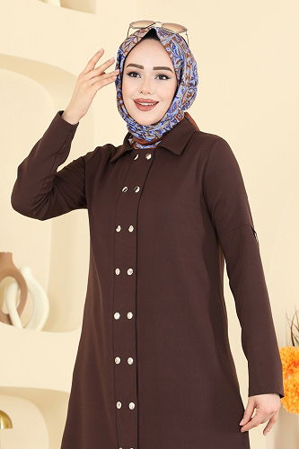 moda selvim طقم بني 24020UKB139 - Thumbnail