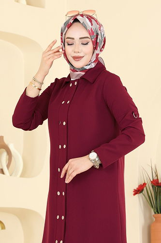 moda selvim طقم خمري 24020UKB139 - Thumbnail