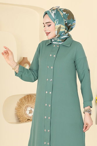 moda selvim طقم أخضر عفني 24020UKB139 - Thumbnail